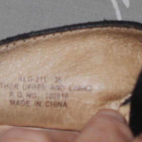 LADIES ALEGRIA SLIDES - BLACK GLITZY LEATHER - 36 (5 1/2 - 6) - Picture 8 of 8